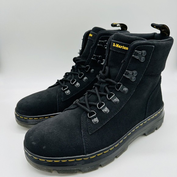 Dr. Martens Women Combs Combat Boots Black Suede Boot Size 9 NEW NWOB (KV12) - Picture 1 of 7